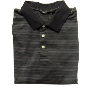 WALTER HAGEN ESSENTIALS Mens Short Sleeve Polo Shirt Black Striped Men's Size XL